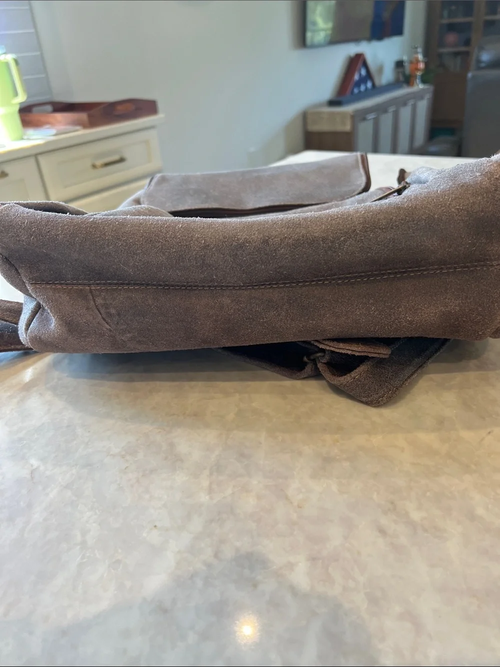 LeDonne Men's Taupe Distressed Leather Backpack